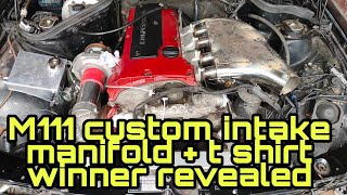 Twin Charged Mercedes 190e m111 custom intake manifold [upl. by Retrac]