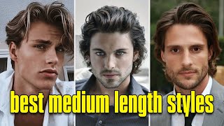 The 5 BEST Medium Length Hairstyles For Men In 2024 menshairstyles [upl. by Nnaycnan]