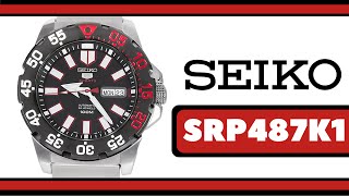 SEIKO 5 Sports SRP487K1 quotBaby Monsterquot Automatic Watch Black Dial [upl. by Siuqram639]