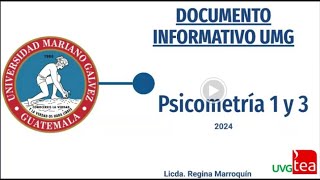 ASESORÍA 1PSICOMETRÍA1 y 3UMG2024 [upl. by Atikir]