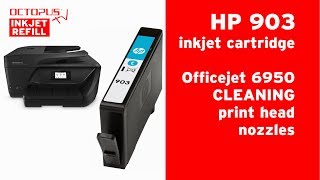 HP 903 inkjet cartridges  print head nozzle cleaning OfficeJet 6950 [upl. by Otrebile]