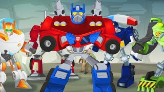 Rescued by Optimus Prime  Rescue Bots  Transformers Junior [upl. by Kcod]