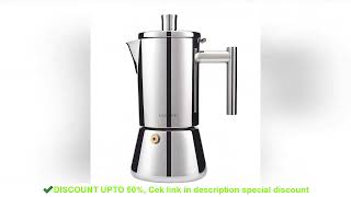 Easyworkz Diego Stovetop Espresso Maker Stainless Steel Italian Coffee Machine Maker 4Cup 68 oz Ind [upl. by Anavahs53]