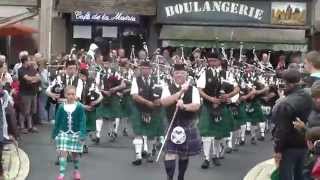 Brooke Carr leading the pipe bands parade  Aubigny 2014 [upl. by Ronen269]