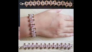 Bicone bracelet tutorial  beaded bracelet [upl. by Nawuq]