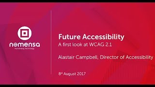 Web Accessibility  A first look at WCAG 21 [upl. by Ilecara]