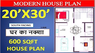 20x30 east Facing House Plan with Parking ll Vastu House plan 2bhk ll घर का नक्शा llhousedesign [upl. by Aeiram]