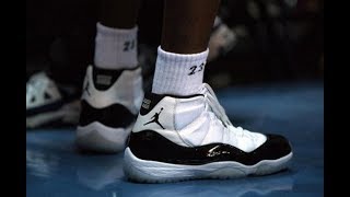 Michael Jordan wearing Concord Air Jordan 11 XI retrospective [upl. by Zinah]