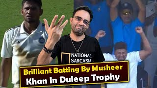 19 years old Musheer Khan scores a brilliant century in Duleep Trophy Sarfraz Khan celebrates [upl. by Erik]