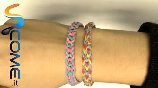 Tutorial braccialetti elastici invertiti con Rainbow loom [upl. by O'Grady]