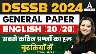 DSSSB Vacancy 2024  DSSSB English Classes 2024 By Nidhi Arora  Questions Practice 1 [upl. by Macomber]