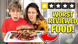 EATING at the WORST REVIEWED RESTAURANTS For 24 Hours 🤢 [upl. by Derreg]