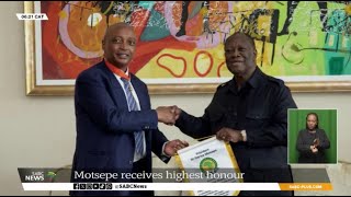 SPORT  CAF President Patrice Motsepe conferred with Commander of National Order Award Ivory Coast [upl. by Bradski342]