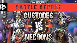 Adeptus Custodes vs Necrons 2000pts  Warhammer 40000 Battle Report [upl. by Ardnauq]