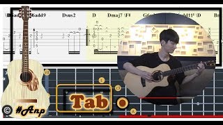 Guitar Tab  Naruto Shippuden Silhouette  Sungha Jung  Fingerstyle Tutorial Anp [upl. by Rodie]