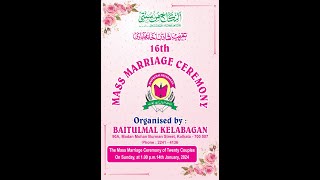 16th MASS MARRIAGE CEREMONY ORGANISED BY BAITULMAL KELABAGAN [upl. by Normand]