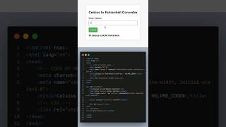 celsius to pahrenheit converter in html css project  Celsius converer project using Html css and js [upl. by Redliw289]