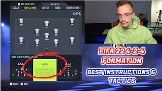 FIFA 22  THE MOST OVERPOWERED FORMATION 424 TUTORIAL BEST TACTICS amp INSTRUCTIONS HOW TO PLAY 424 [upl. by Peedsaj966]