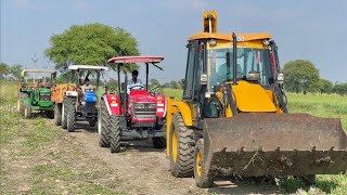 JCB 3dx Xpert Loading Mud Trolley  New Holland 3630  John deere Tractor  4wd Mahindra Arjun NOVO [upl. by Jaunita598]