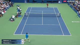 Stan Wawrinka best points aganist Novak Djokovic  US Open 2016 final [upl. by Elleinet]