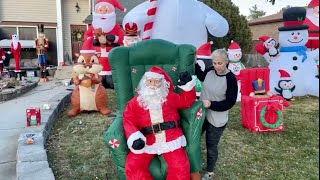 Setting Up Our Christmas Yard Display Live Lots of Inflatables and Animatronics [upl. by Damick365]