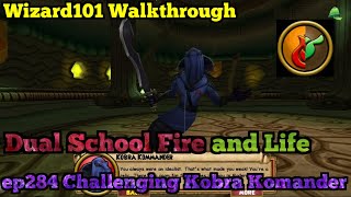 Wizard101 Walkthrough Dual School Fire ep284 Challening Kobra Komander [upl. by Nitsyrk]