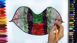 Lippen Malvorlagen  Lernen Sie Farben für Kinder  Nagel Kunst  Malvorlagen [upl. by Eimmit]