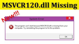 How To Fix MSVCR120dll Is Missing Your Computer Windows 1087  The Program Cant Start [upl. by Schreibman]