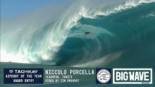 Niccolo Porcella at Teahupoo 2  2016 TAG Heuer Wipeout Entry  WSL Big Wave Awards [upl. by Helmer527]