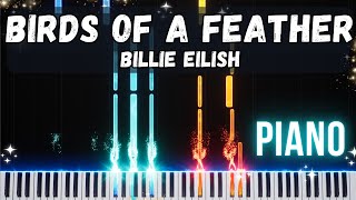 Birds Of A Feather  Billie Eilish  Piano Tutorial amp Sheet Music [upl. by Sewole]