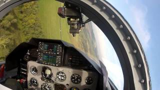 L39 Albatros cockpit view low pass acrobatics landing [upl. by Basia752]