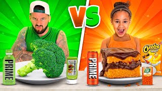 Green VS Orange Food Challenge [upl. by Immij]