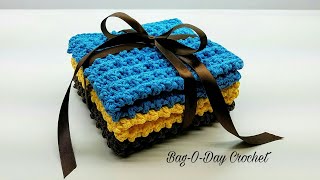 Easy Crochet Washcloth Gift Set tutorial [upl. by Yenmor]