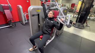 Seated Shoulder Press Pin Loaded Technogym [upl. by Rabah]