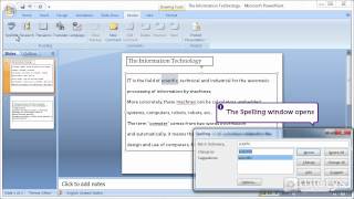 How to use the spell checker with PowerPoint 2007 [upl. by Marielle231]