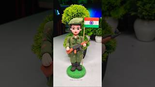 Diy Indian Army Soldier Making 🪖 Independence day Special 🇮🇳🇮🇳 Jai Hind ❤️ shorts short [upl. by Gerty]