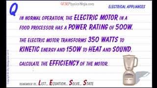 GCSE Physics Revision  Efficiency of an Electric Motor Calculation [upl. by Saenihp]