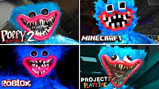 Evolution of Huggy Wuggy in all games  Project Playtime Minecraft Roblox Poppy playtime 2 [upl. by Bidle856]