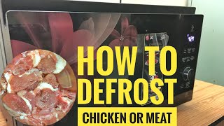 How To Defrost Chicken or Meat in Microwave  How to defrost chicken quickly [upl. by Goodard]