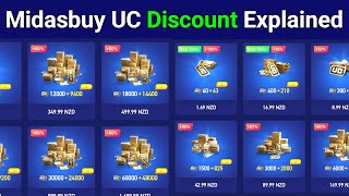 How to Get discount UC in Midasbuy Get Extra 9600UC Free Big discount on Midasbuy new version pubg [upl. by Ainesy877]