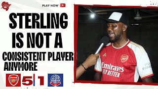 Arsenal 51 Bolton  African Arsenal Fan Reaction  Sterling Is Not A Consistent Player anymore [upl. by Amitaf]