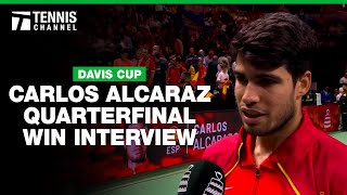 Carlos Alcaraz Keeps Spain amp Nadals Hopes Alive with BIG Win  2024 Davis Cup QF Interview [upl. by Mikkel]