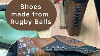 How to make shoes from a rugby Balls [upl. by Willabella216]