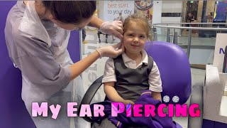 My Ear Piercing Experience at Claire’s  Piercing at 4 year old [upl. by Schroeder682]