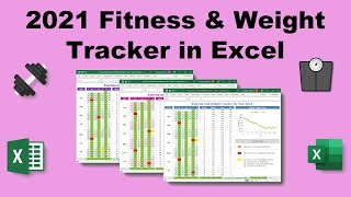 2021 Fitness Weight Tracker App  Excel Workout Planner  Weight Loss Spreadsheet Exercise Calendar👟 [upl. by Issirk]