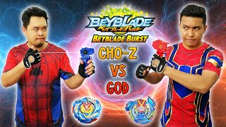 EPIC BATTLE CHOZ VS GOD  Beyblade Burst Series [upl. by Yenahteb797]