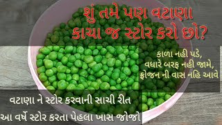 1 સિક્રેટ વસ્તુ ઉમેરી વટાણા ને આખું વર્ષ સ્ટોર કરવાની રીતvatana stor karvani ritગ્રીન પિઝ સ્ટોરિંગ [upl. by Aerdnak]