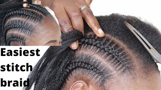 Easiest Stitch Braid Tutorial For Beginners Stitch Feed In Braid you should try [upl. by Nahtanhoj]