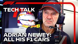 Every Adrian Newey F1 Car  F1 TV Tech Talk [upl. by Nasho58]