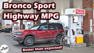 2021 Ford Bronco Sport Badlands – MPG Test  Realworld Highway Range [upl. by Meece]